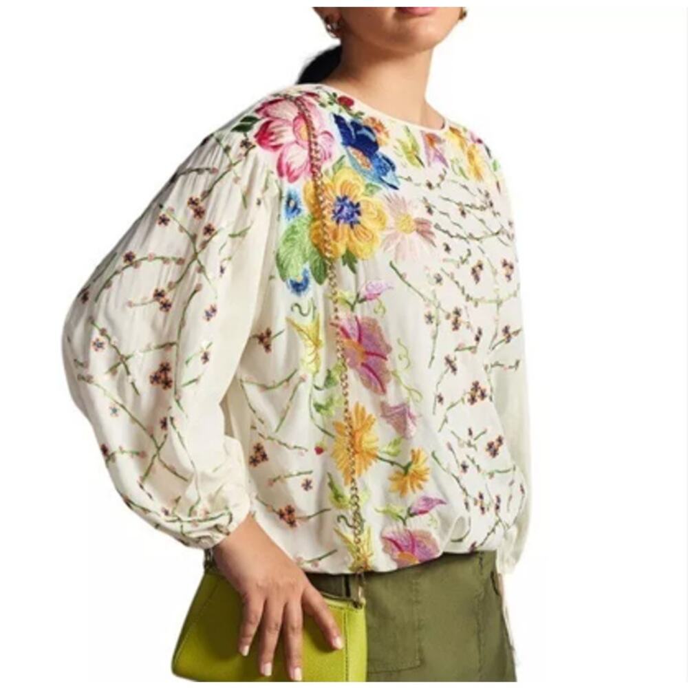 Anthropologie Tiny Lori Embroidered Top Size 1X